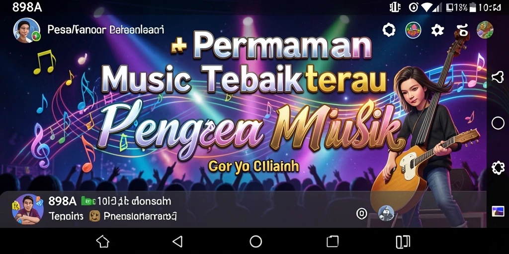 Tampilan gameplay 898A yang menampilkan aksi bermain musik yang seru.