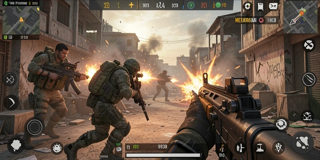 Screenshot gameplay 9939 menampilkan aksi mendebarkan di FPS.