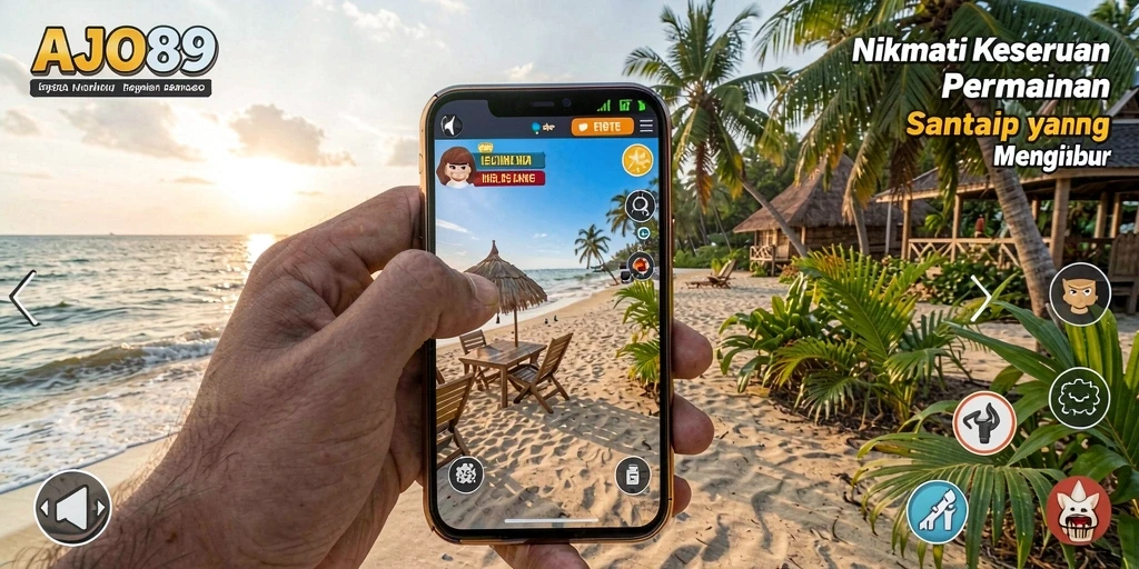 Tampilan utama AJO89 yang menampilkan gameplay santai yang mengasyikkan.