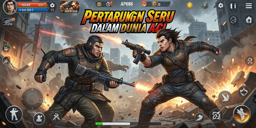 Gameplay seru yang menampilkan pertarungan intens dalam AP686.