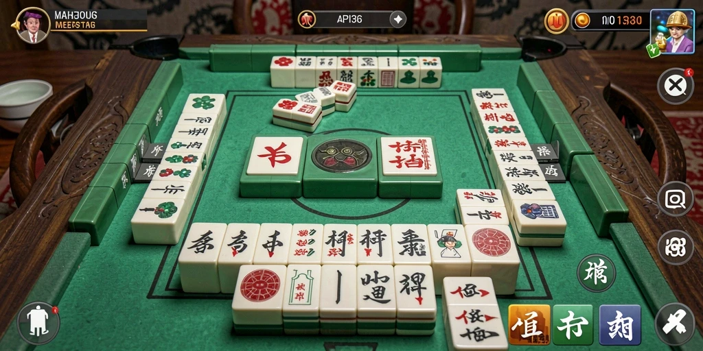 Tampilan menarik dari gameplay Mahjong di API36.
