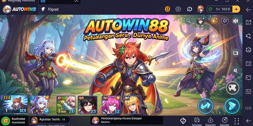 Tampilan gameplay seru dari AUTOWIN88 dengan karakter Anime unik.