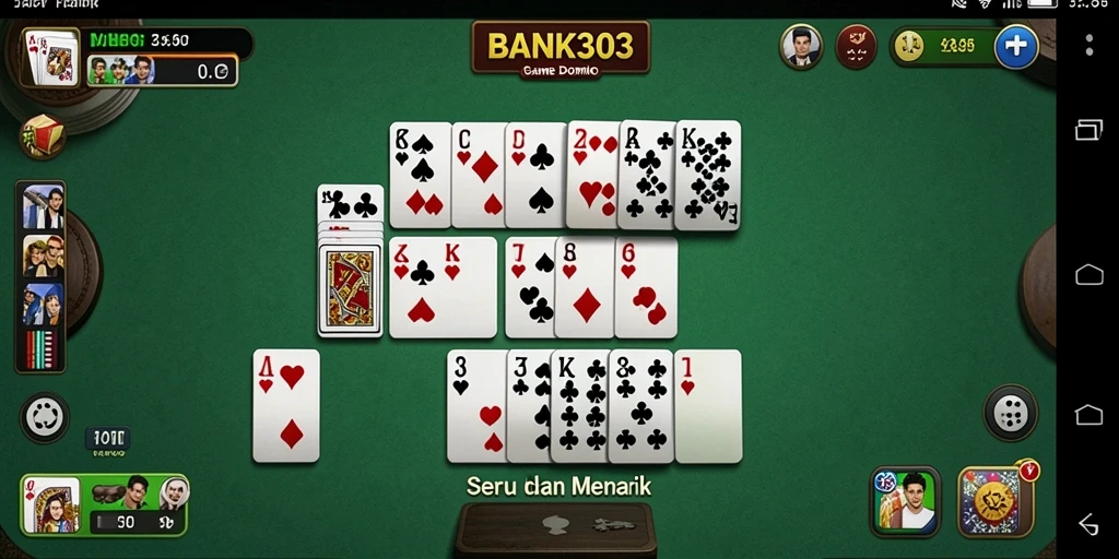 Tampilan menarik dari gameplay domino di BANK303.