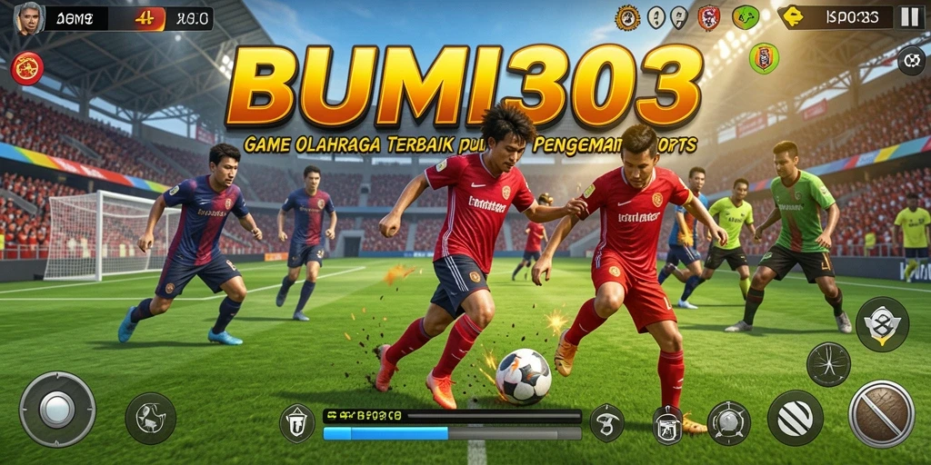 Tampilan gameplay BUMI303 dengan aksi olahraga yang seru.