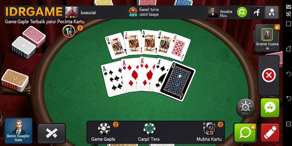 Screenshot utama IDRGAME menampilkan gameplay Gaple yang seru.