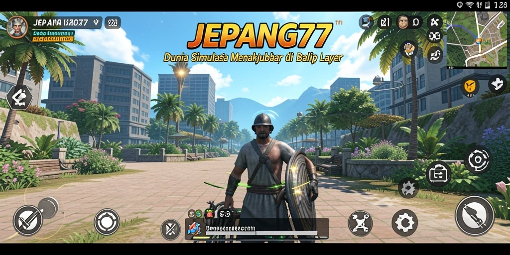Screenshot utama JEPANG77 menampilkan gameplay yang memukau dan interaksi karakter dalam dunia simulasi.