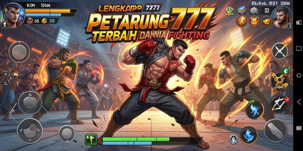 Tampilan pertarungan intens dalam LENGKAP777 dengan karakter yang beraksi.