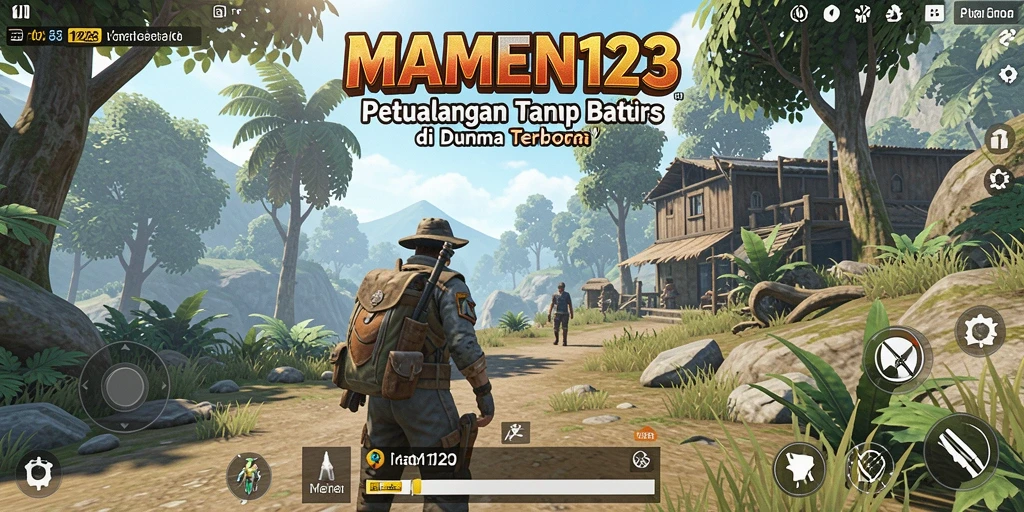 Screenshot utama MAMEN123 menampilkan momen eksplorasi di dunia terbuka.