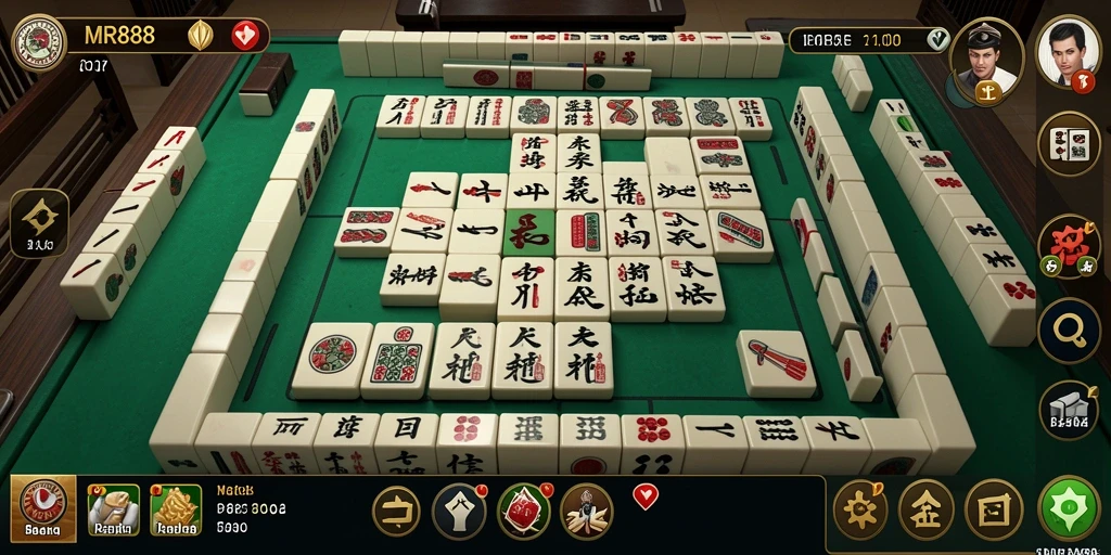 Screenshot MR888 menampilkan gameplay Mahjong yang mengasyikkan.