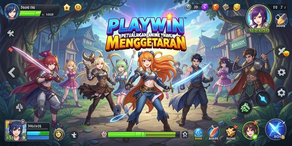 Tampilan gameplay <strong>PLAYWIN</strong> yang menakjubkan dan penuh aksi anime.