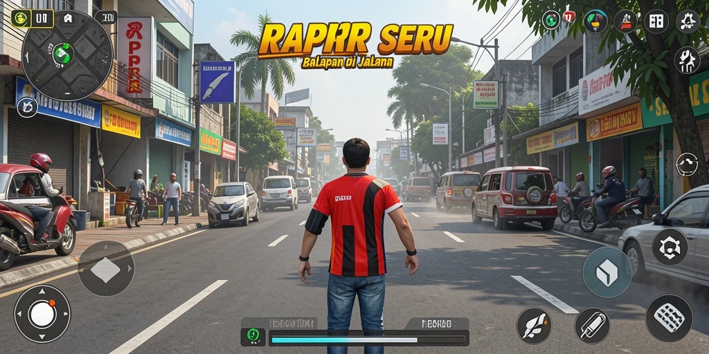 Gameplay RPRR menampilkan adrenalin balapan yang seru.