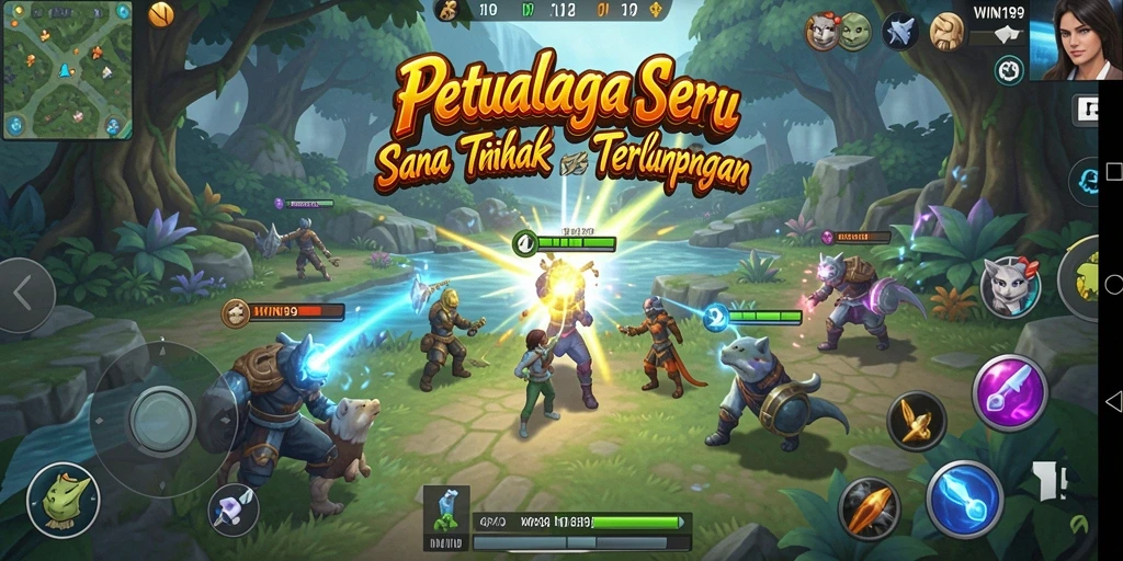 Menampilkan gameplay seru dengan petualangan menantang di WIN199.